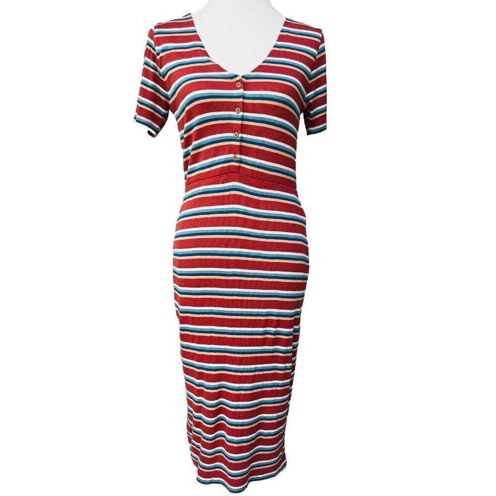 Roxy Women's Bring It On Short Sleeve Ribbed Dress Size M ARJKD03195